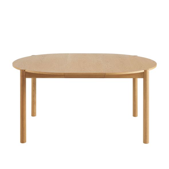 Table de séjour extensible MOON ronde placage chêne 120-200cm