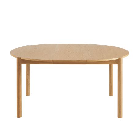 Table de séjour extensible MOON ronde placage chêne 120-200cm