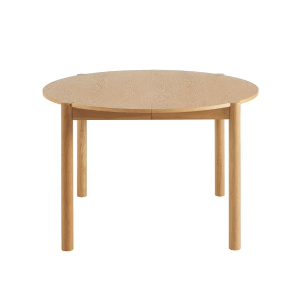 Table de séjour extensible MOON ronde placage chêne 120-200cm
