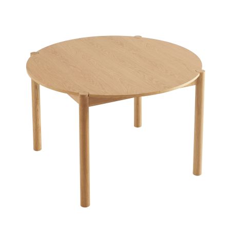 Table de séjour extensible MOON ronde placage chêne 120-200cm