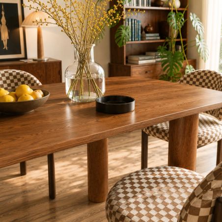 Table de séjour UKAA placage chêne couleur noyer 200cm