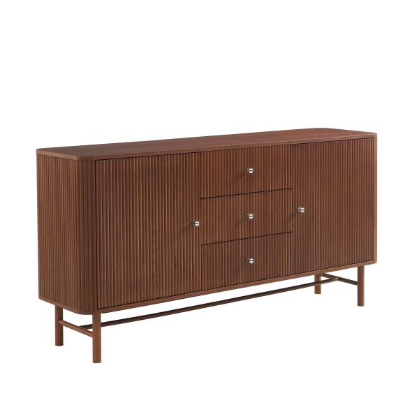 Buffet SKANSEN placage chêne teinté noyer 160cm