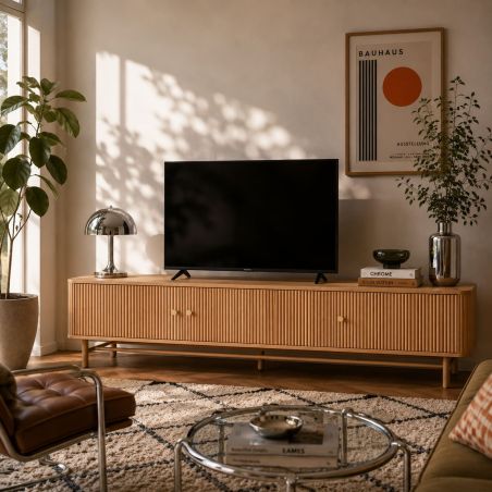 Meuble TV SKANSEN placage chêne 180 cm