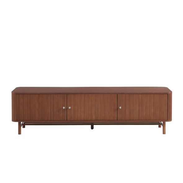 Meuble TV SKANSEN placage chêne teinté noyer 180 cm