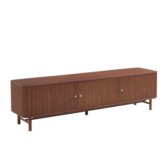 Meuble TV SKANSEN placage chêne teinté noyer 180 cm
