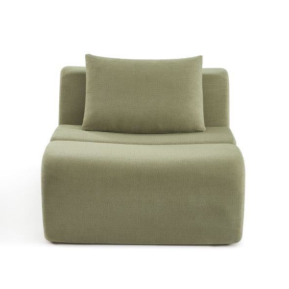 Chauffeuse PANTONE 1 place tissu vert amande