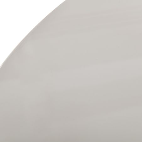 Table de séjour ronde NORI laquée brillante beige argile 120cm