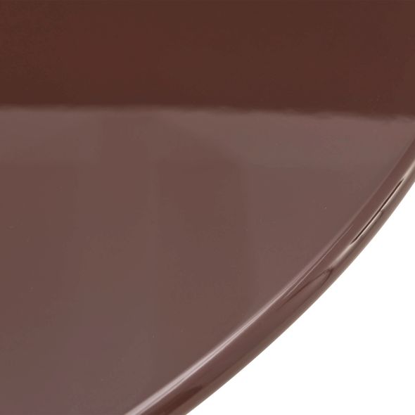 Table de séjour ronde NORI laquée brillante marron chocolat 120cm
