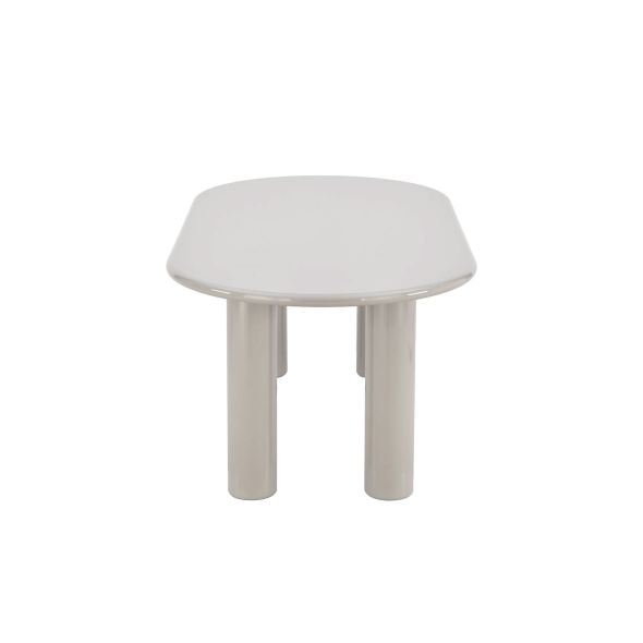 Table de séjour NORI laquée brillante beige argile 200cm