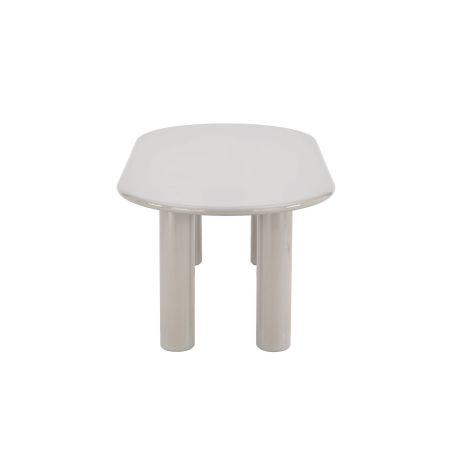 Table de séjour NORI laquée brillante beige argile 200cm