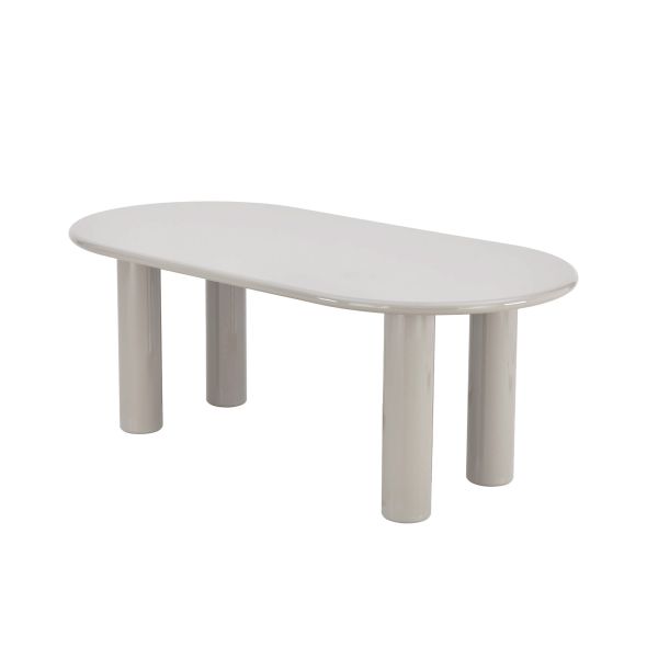 Table de séjour NORI laquée brillante beige argile 200cm