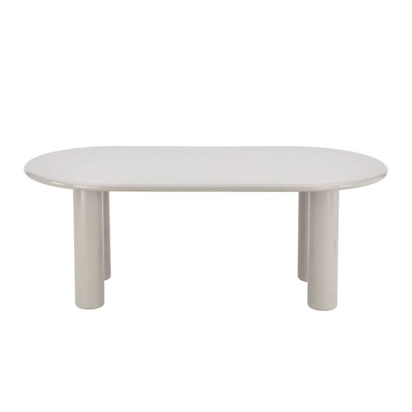 Table de séjour NORI laquée brillante beige argile 200cm