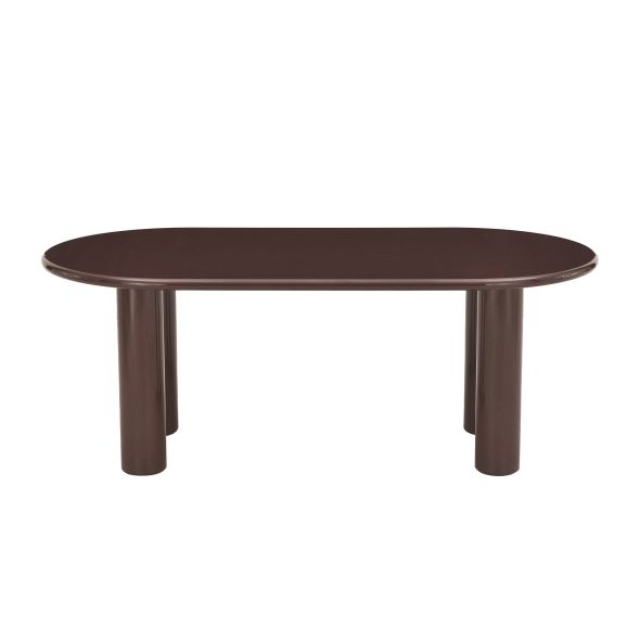 Table de séjour NORI laquée brillante marron chocolat 200cm