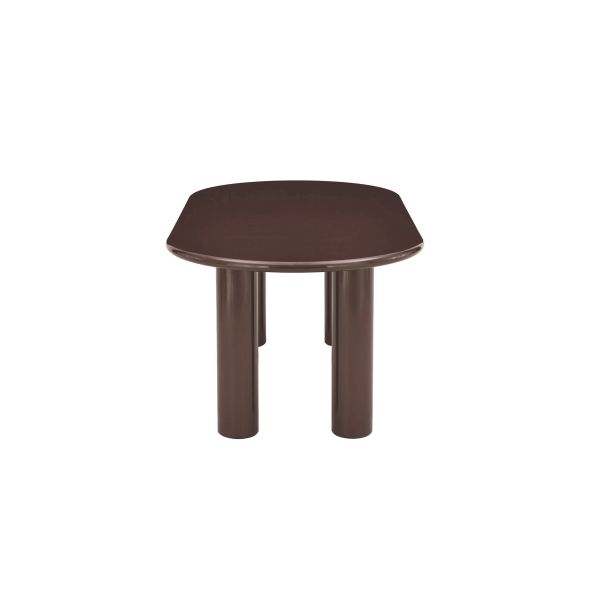 Table de séjour NORI laquée brillante marron chocolat 200cm
