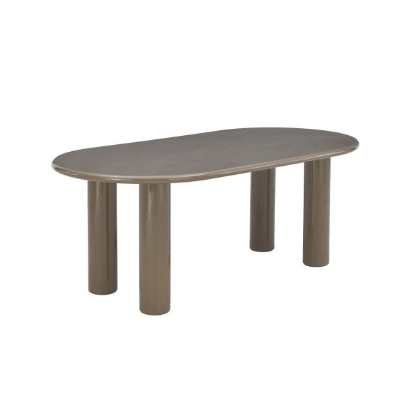 Table de séjour NORI laquée brillante vert sepia 200cm
