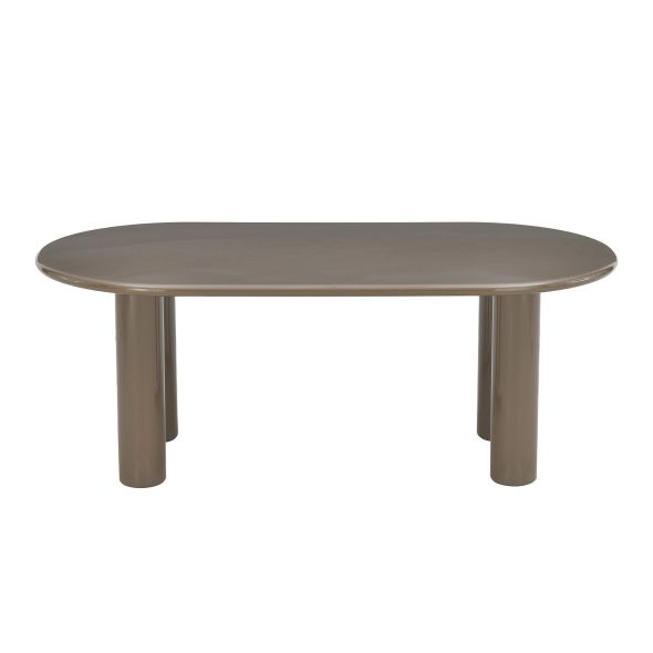 Table de séjour NORI laquée brillante vert sepia 200cm