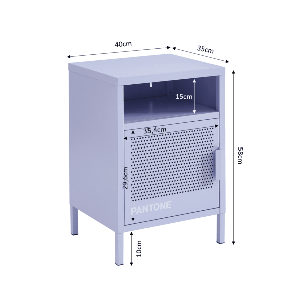 Table de chevet PANTONE métal lilas 40cm