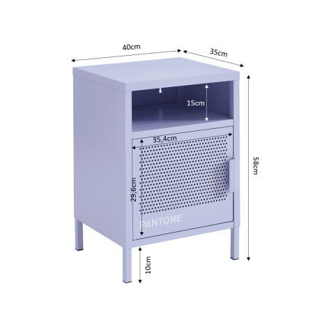 Table de chevet PANTONE métal lilas 40cm