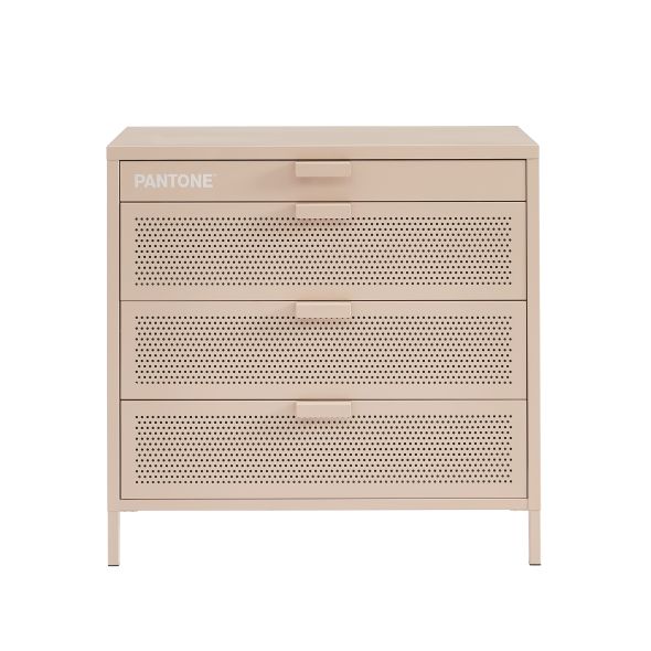 Commode PANTONE 4 tiroirs métal rose blush 80cm