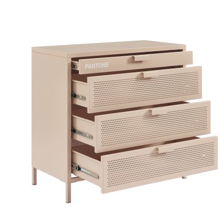 Commode PANTONE 4 tiroirs métal rose blush 80cm