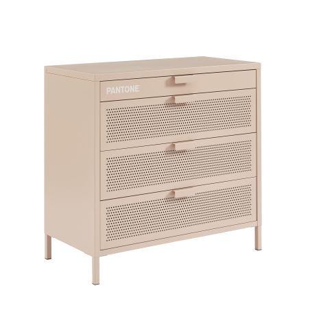 Commode PANTONE 4 tiroirs métal rose blush 80cm
