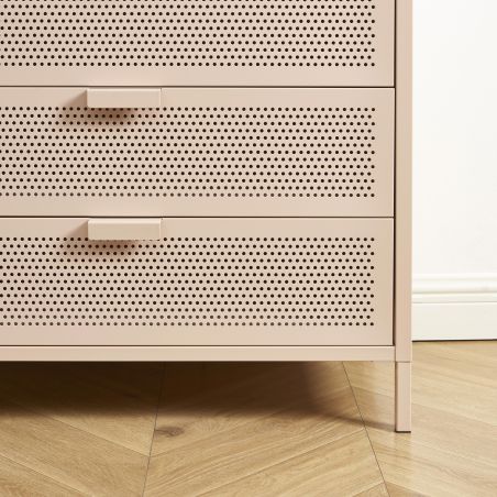 Commode PANTONE 4 tiroirs métal rose blush 80cm