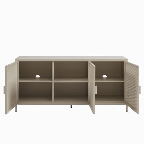 Buffet PANTONE 3 portes métal taupe 160cm