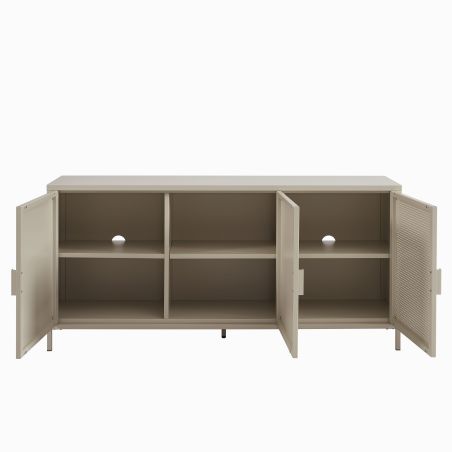 Buffet PANTONE 3 portes métal taupe 160cm
