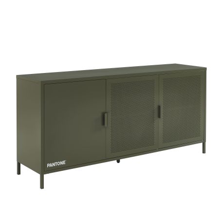Buffet PANTONE 3 portes métal vert olive 160cm