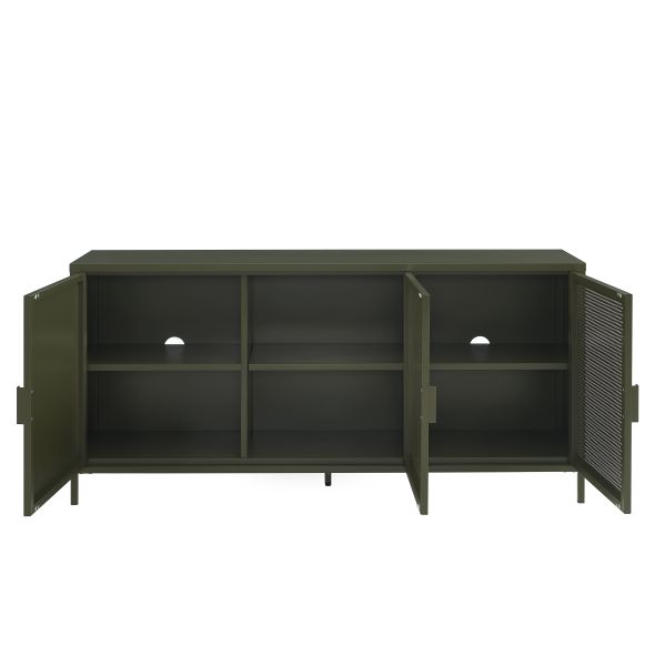 Buffet PANTONE 3 portes métal vert olive 160cm