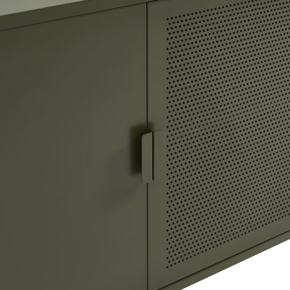 Buffet PANTONE 3 portes métal vert olive 160cm