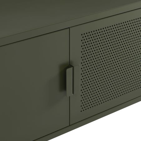 Meuble TV PANTONE métal vert olive 160cm