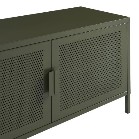 Meuble TV PANTONE métal vert olive 200cm