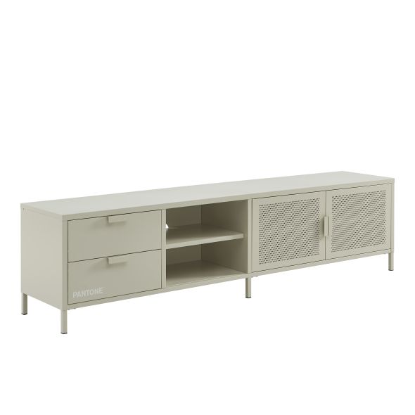 Meuble TV PANTONE métal beige sable 200cm