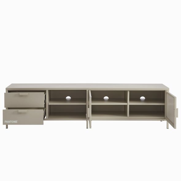 Meuble TV PANTONE métal taupe 200cm