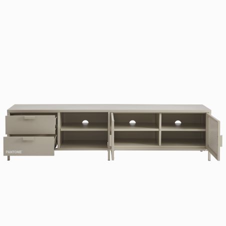 Meuble TV PANTONE métal taupe 200cm