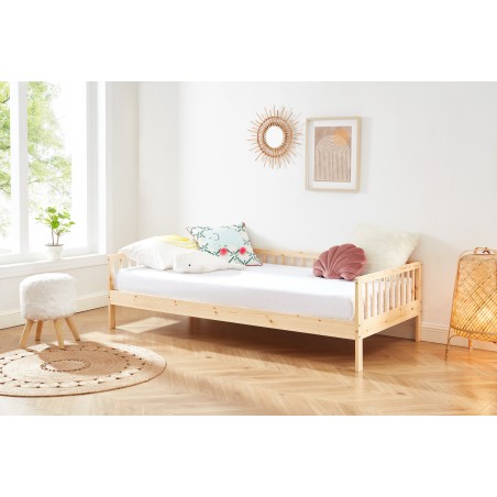 Lit enfant LOU pin massif 90x190 sommier inclus