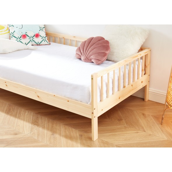 Lit enfant LOU pin massif 90x190 sommier inclus