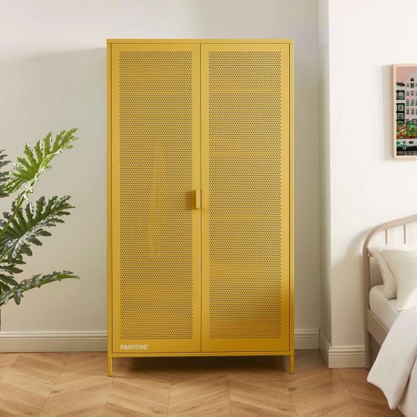 Armoire PANTONE métal jaune moutarde 2 portes
