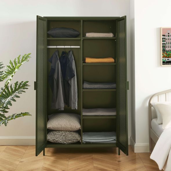 Armoire PANTONE métal vert olive 2 portes