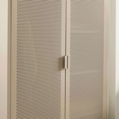 Armoire PANTONE métal taupe 2 portes