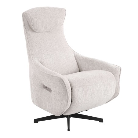 Fauteuil relax électrique rotatif COCHYRE 1 place tissu gris clair