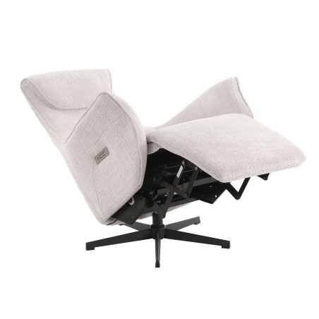 Fauteuil relax électrique rotatif COCHYRE 1 place tissu gris clair