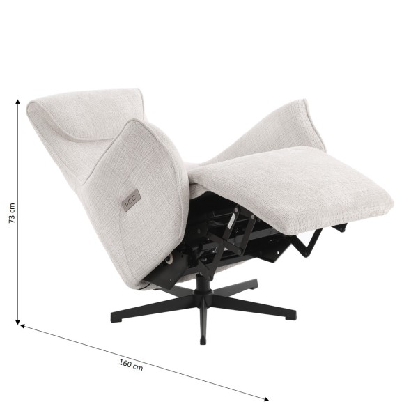 Fauteuil relax électrique rotatif COCHYRE 1 place tissu gris clair