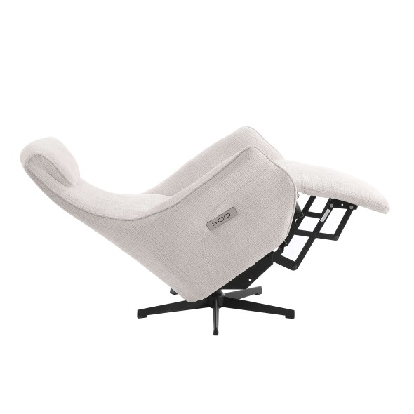 Fauteuil relax électrique rotatif COCHYRE 1 place tissu gris clair