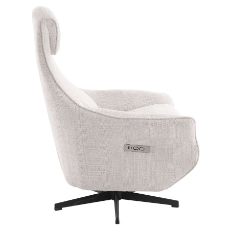 Fauteuil relax électrique rotatif COCHYRE 1 place tissu gris clair