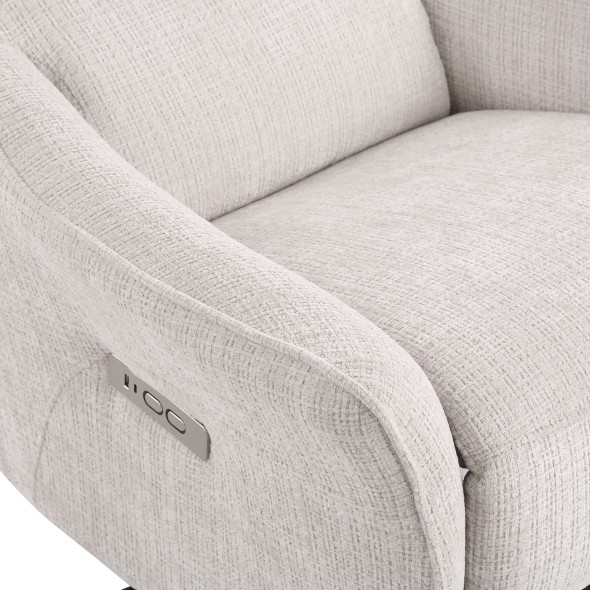 Fauteuil relax électrique rotatif COCHYRE 1 place tissu gris clair