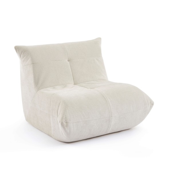 Fauteuil compressé KAIDO 1 place en mousse et tissu beige