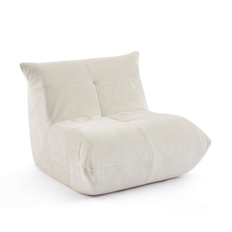 Fauteuil compressé KAIDO 1 place en mousse et tissu beige