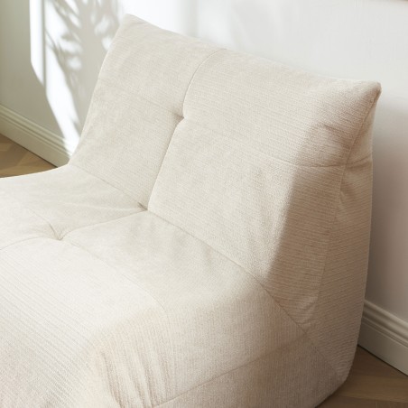 Fauteuil compressé KAIDO 1 place en mousse et tissu beige